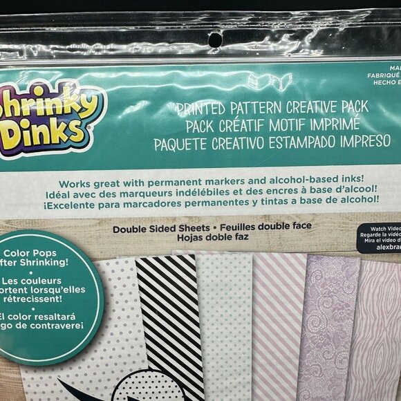 Shrinky Dinks Creative Pack 6 Printed Pattern Kids Art and Craft Activity - Picture 6 of 6